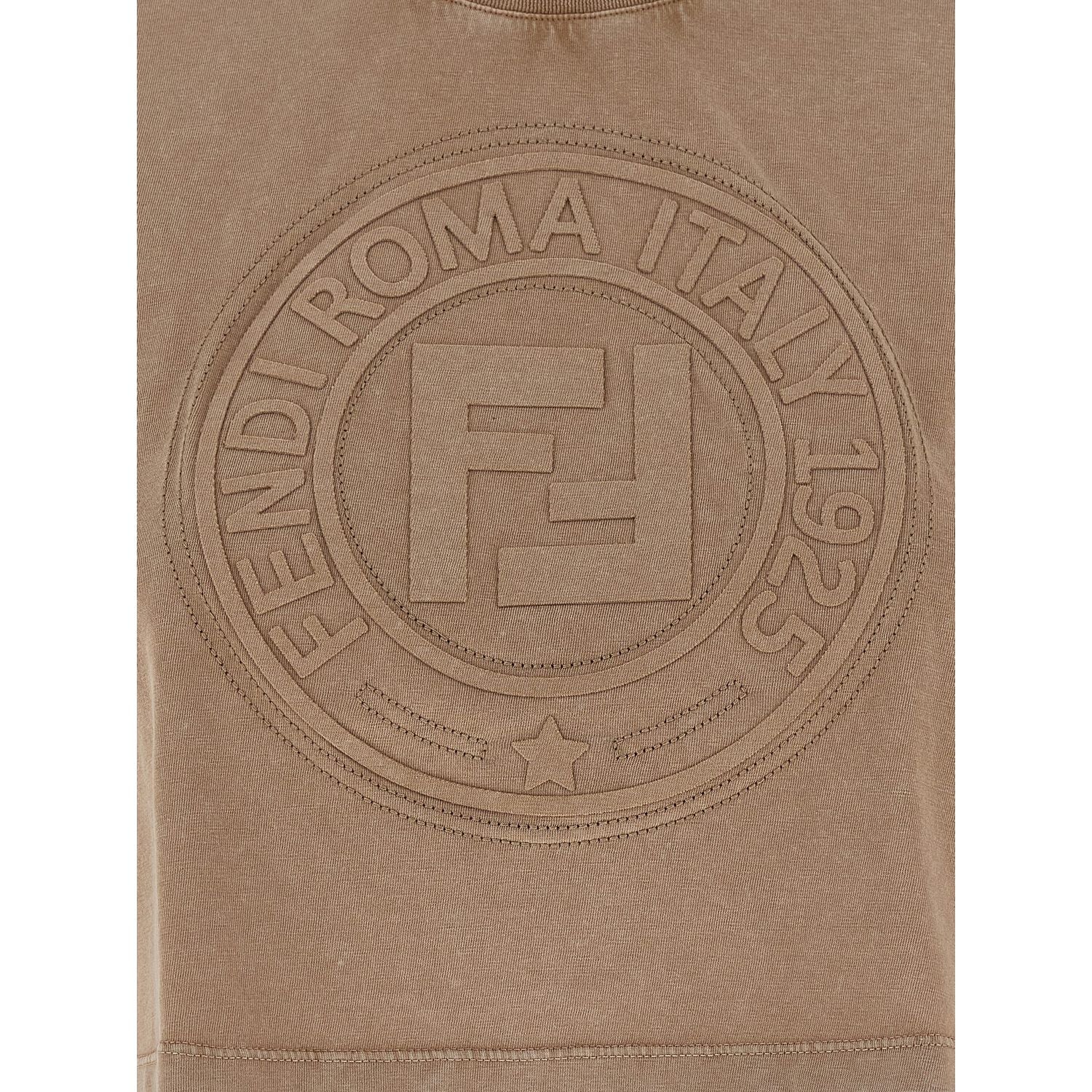 Fendi Brown Cotton T-Shirt