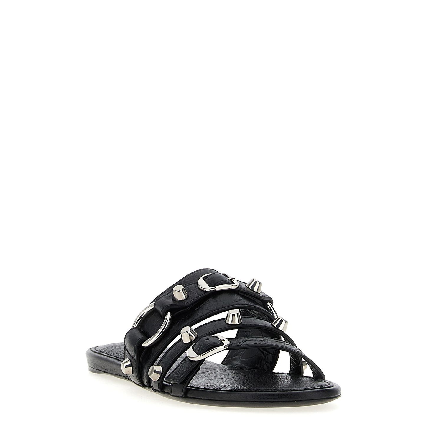 Balenciaga Black Lamb Leather Slides