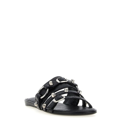 Balenciaga Black Lamb Leather Slides