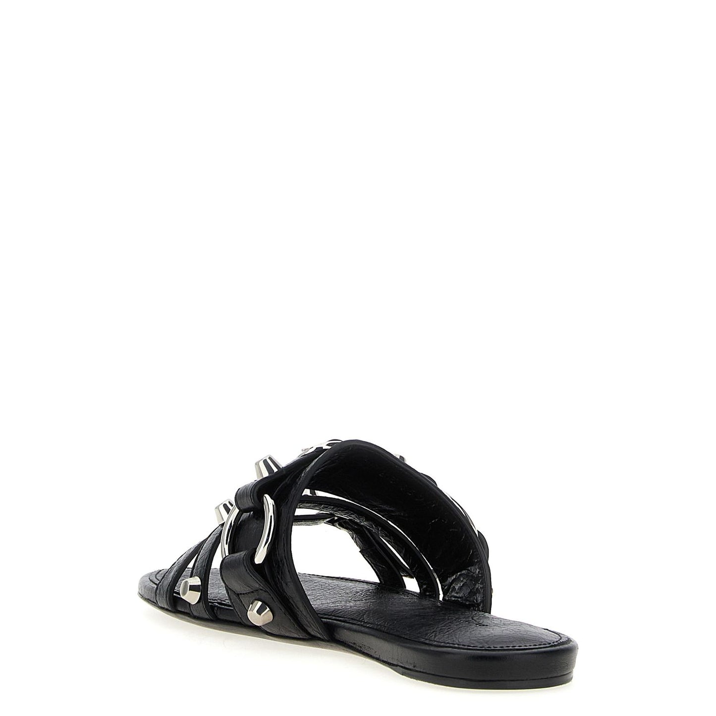 Balenciaga Black Lamb Leather Slides