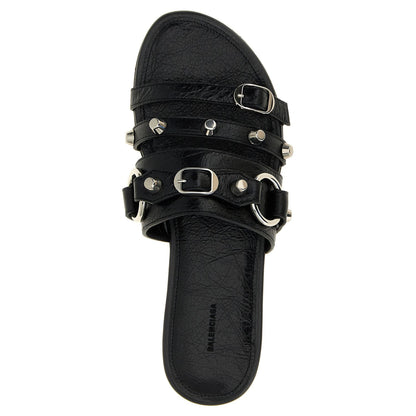 Balenciaga Black Lamb Leather Slides