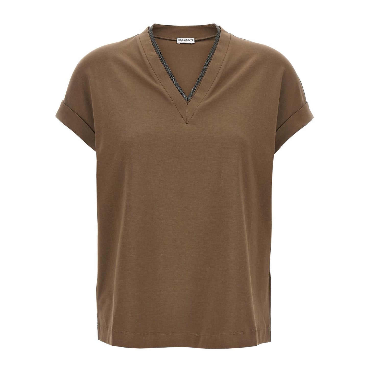 Brunello Cucinelli Brown Cotton T-Shirt