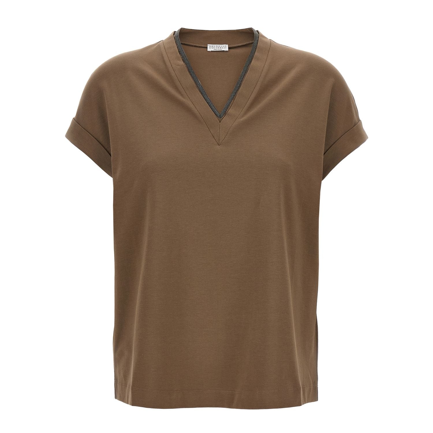 Brunello Cucinelli Brown Cotton T-Shirt
