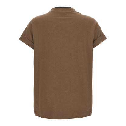 Brunello Cucinelli Brown Cotton T-Shirt