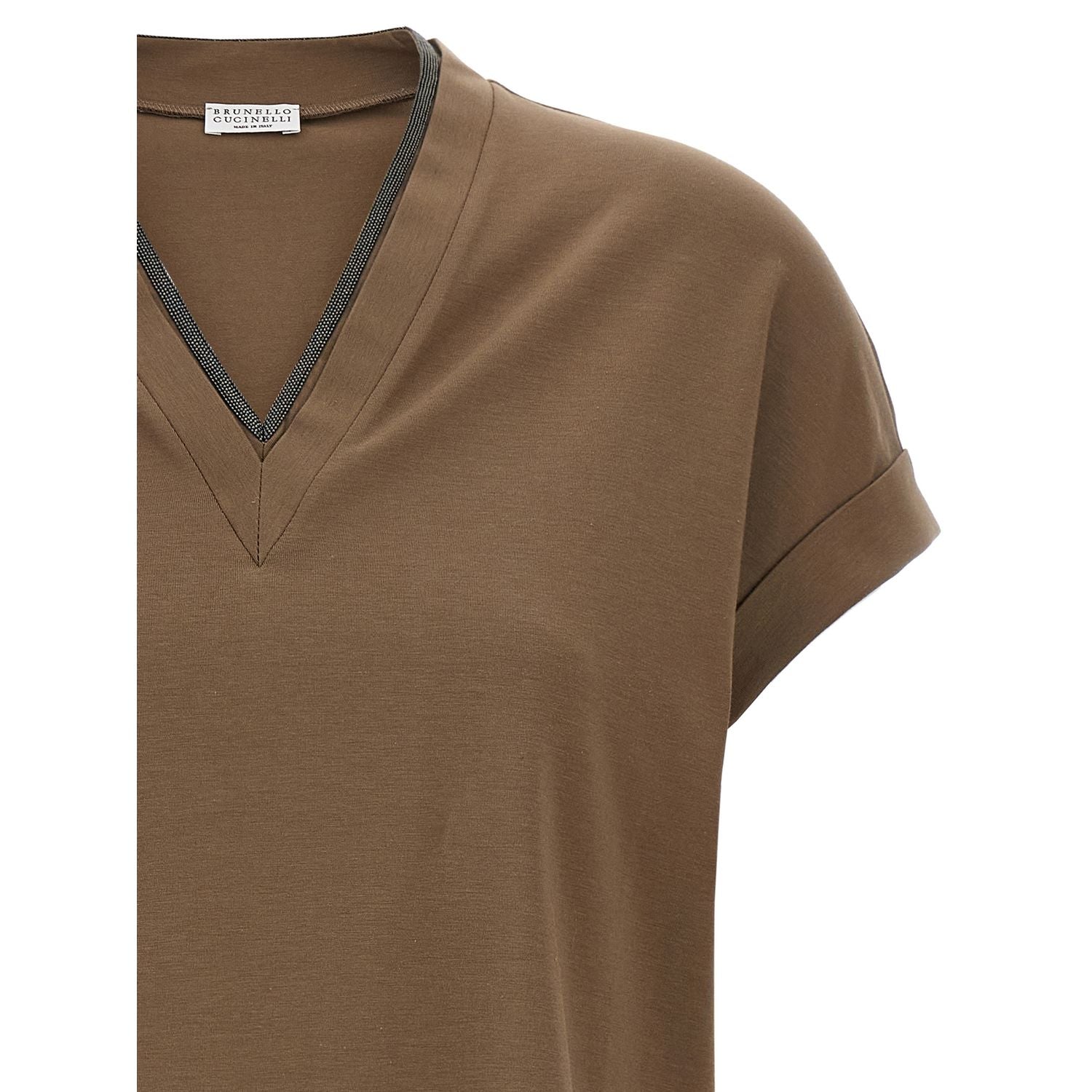 Brunello Cucinelli Brown Cotton T-Shirt