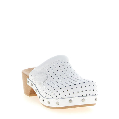 Balenciaga White Calfskin Clogs