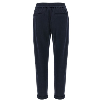 Brunello Cucinelli Blue Cotton Joggers (Workout Pants)