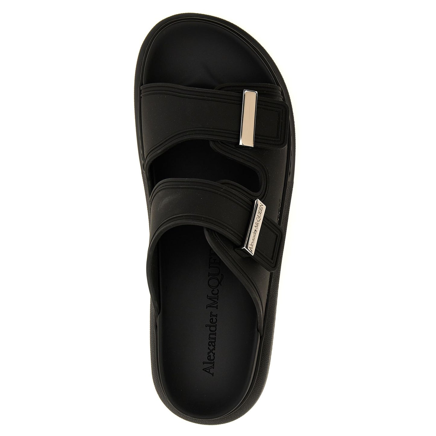 Alexander McQueen Black Rubber Slides