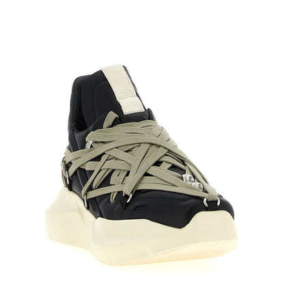 Rick Owens Black Calfskin Athletic Sneakers