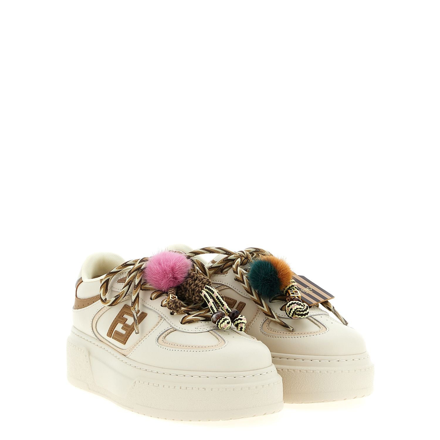 Fendi Multicolor Calfskin Platform Sneakers