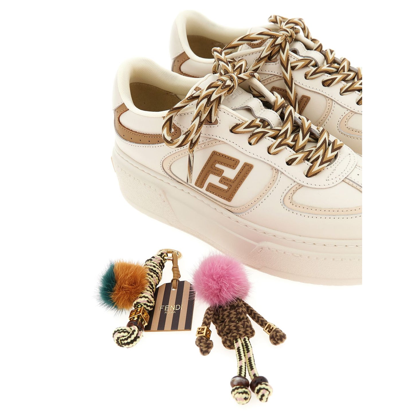 Fendi Multicolor Calfskin Platform Sneakers