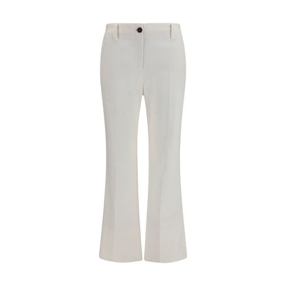 Brunello Cucinelli White Cotton Flared Pants