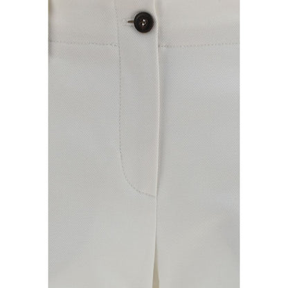 Brunello Cucinelli White Cotton Flared Pants