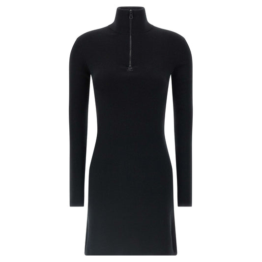 Courrèges Black Merino Wool Short Dress