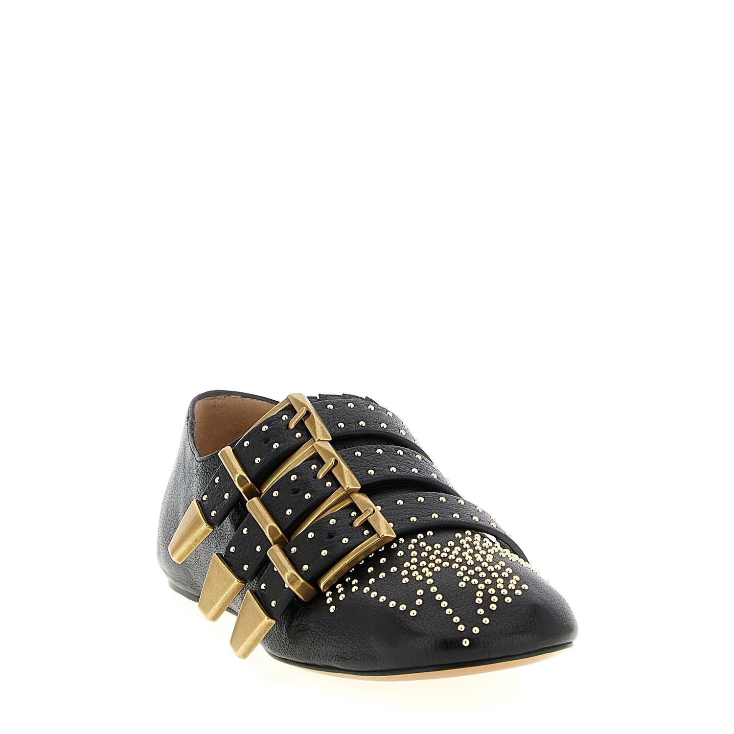 Chloé Black Lamb Leather Ballet Flats