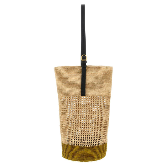 Khaite Beige Sisal Shoulder Bag