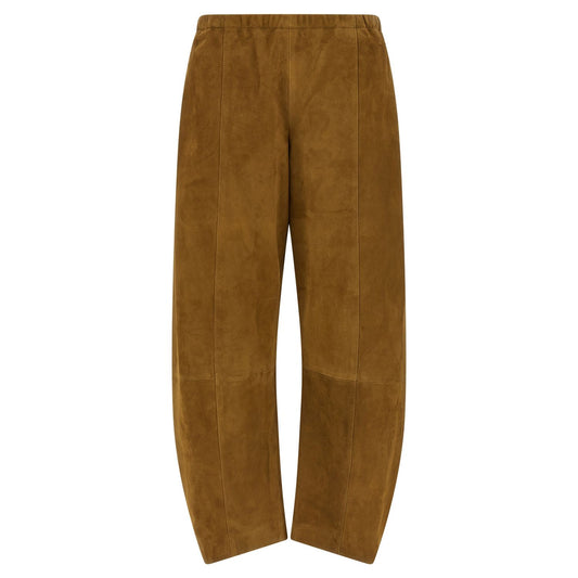 Khaite Brown Leather Pants