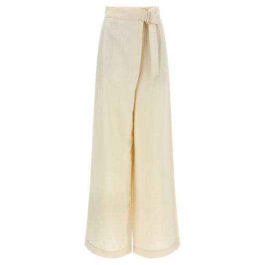 Brunello Cucinelli White Viscose Casual Pants