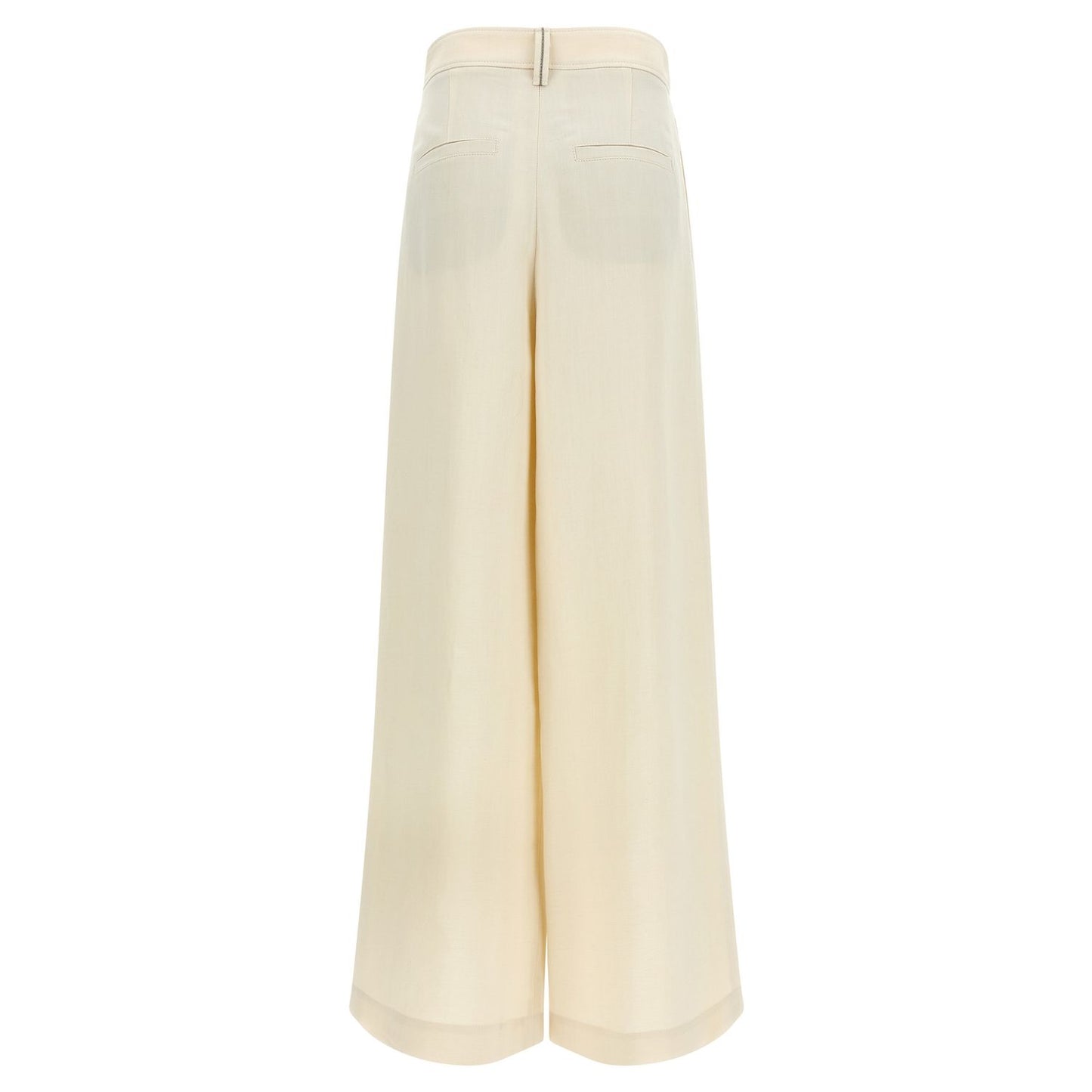 Brunello Cucinelli White Viscose Casual Pants