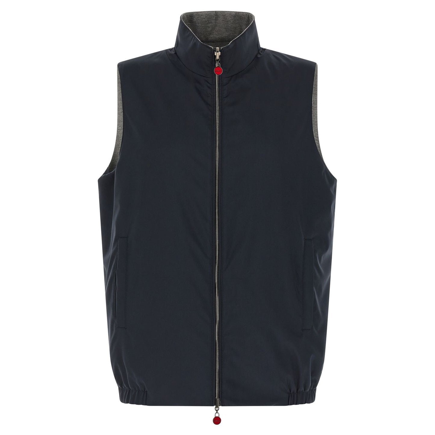 Kiton Blue Cotton Sleeveless Jacket