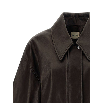 Khaite Brown Lamb Leather Leather Jacket