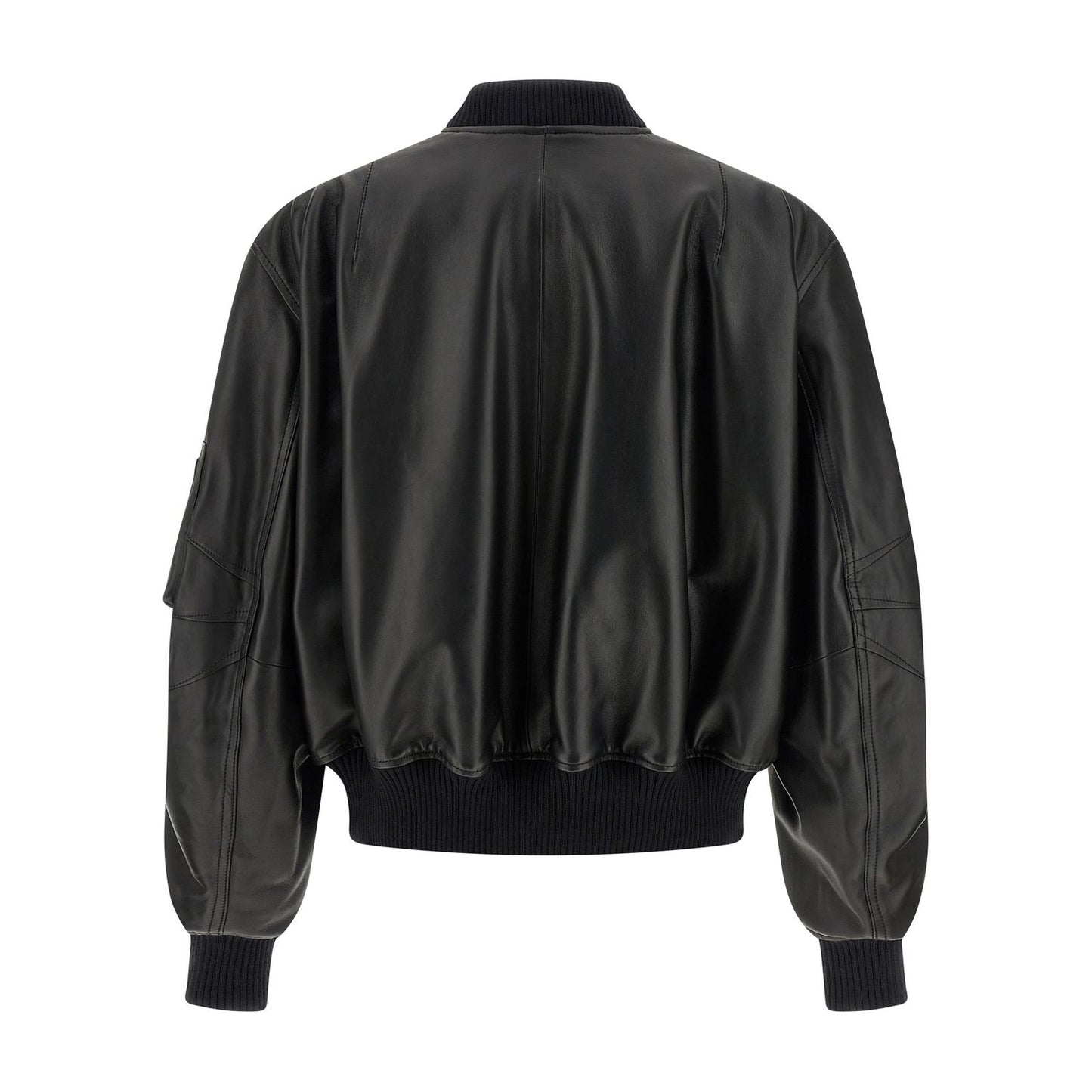 The Attico Black Lamb Leather Leather Jacket