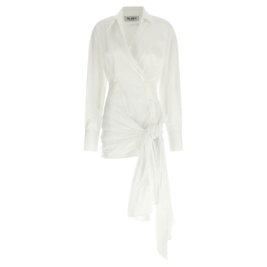 The Attico White Cotton Short Dress