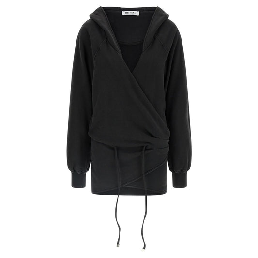 The Attico Black Cotton Short Dress