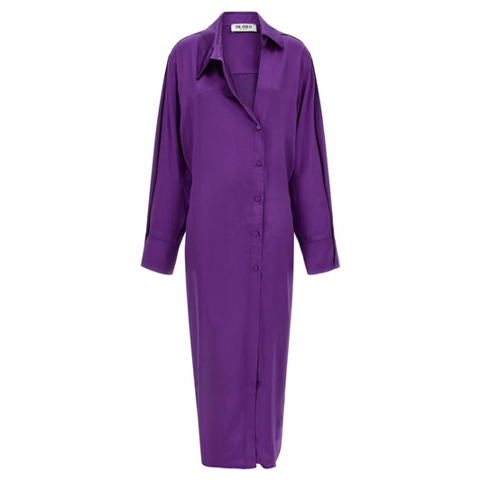 The Attico Purple Rayon Midi Dress