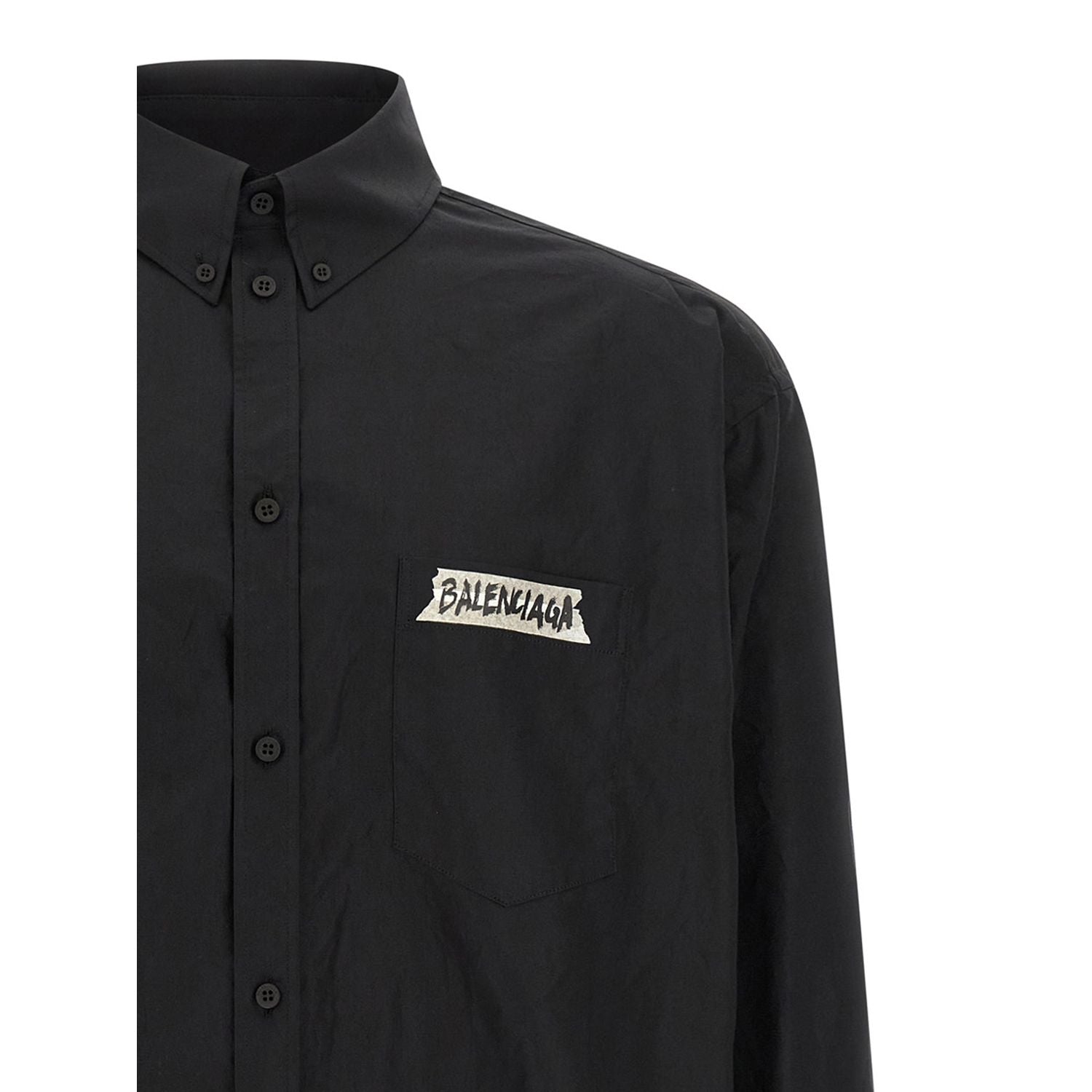 Balenciaga Black Cotton Blouse