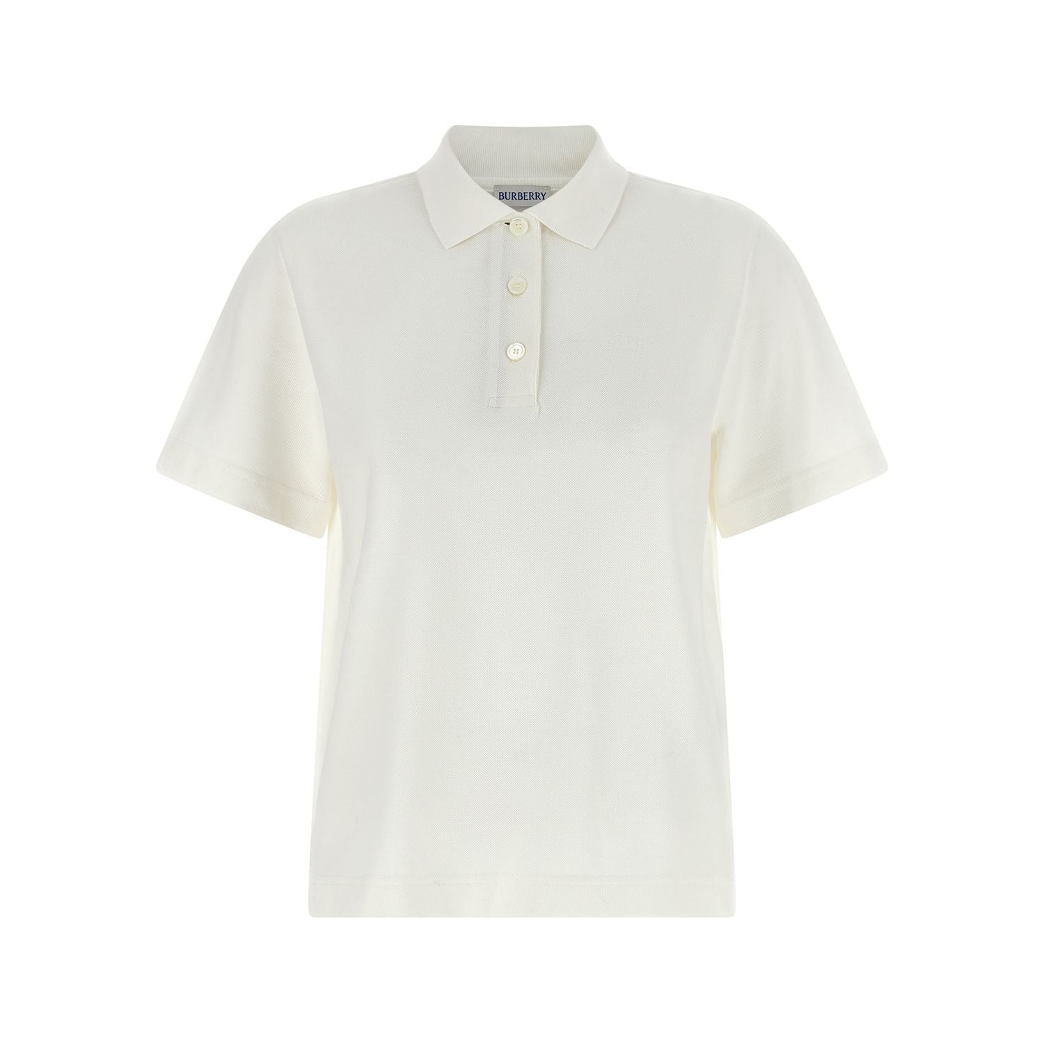 Burberry White Cotton Polo Shirt