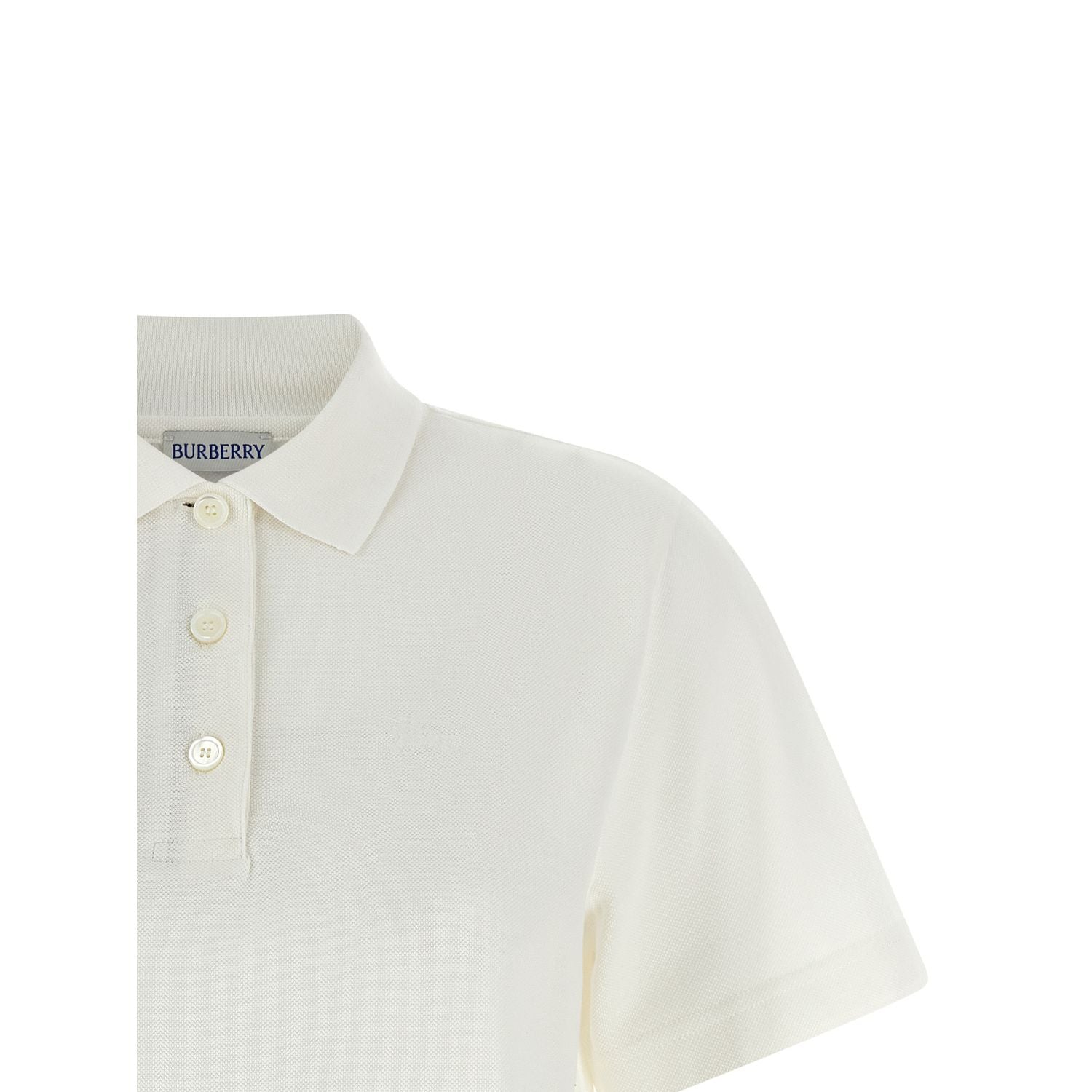Burberry White Cotton Polo Shirt