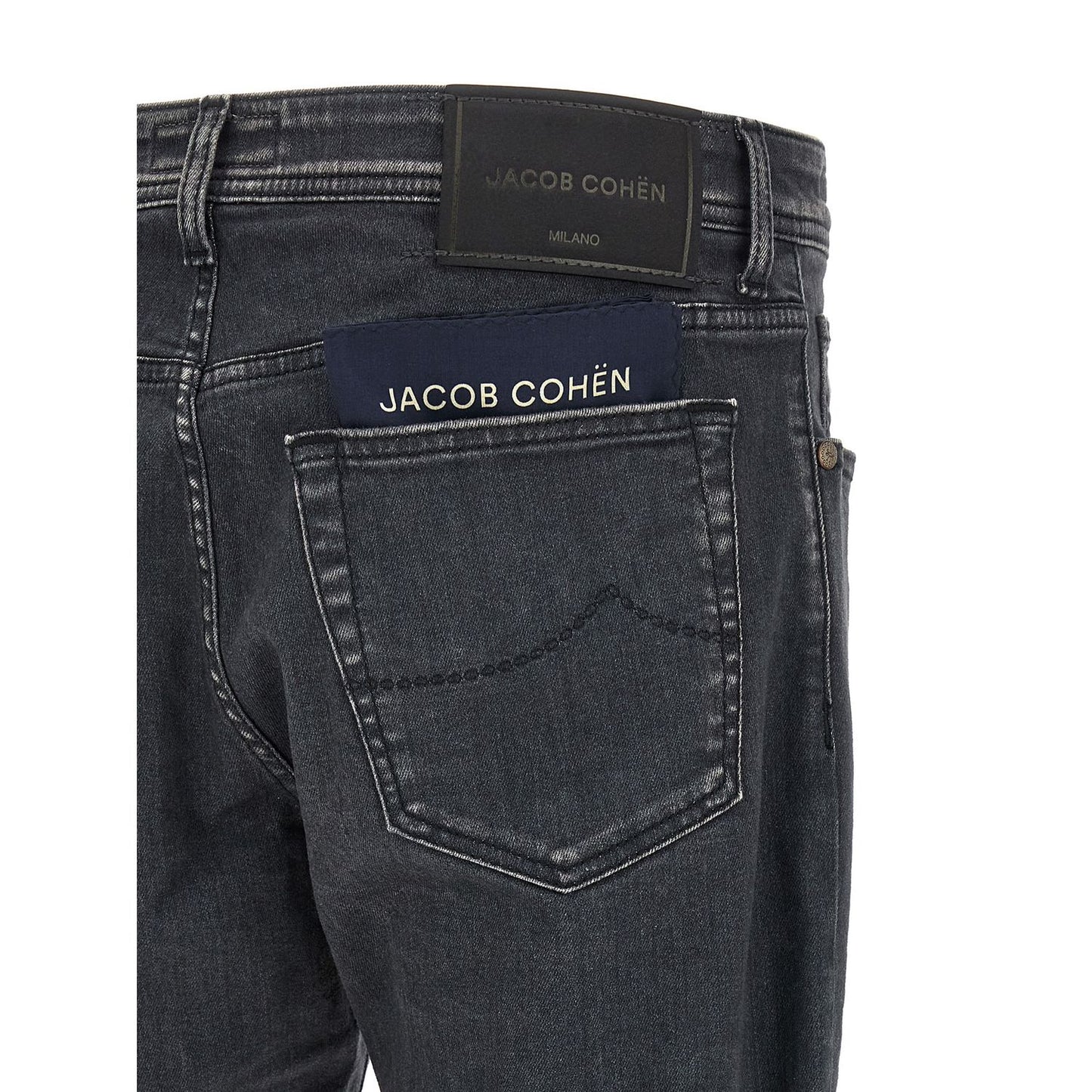 Jacob Cohen Gray Cotton Straight-Leg Jeans