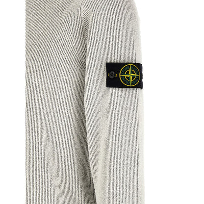 Stone Island Gray Cotton Cardigan