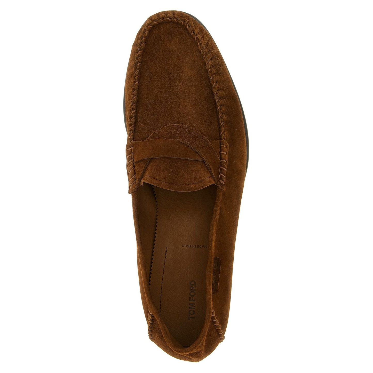 Tom Ford Brown Suede Leather Slip-On Loafers