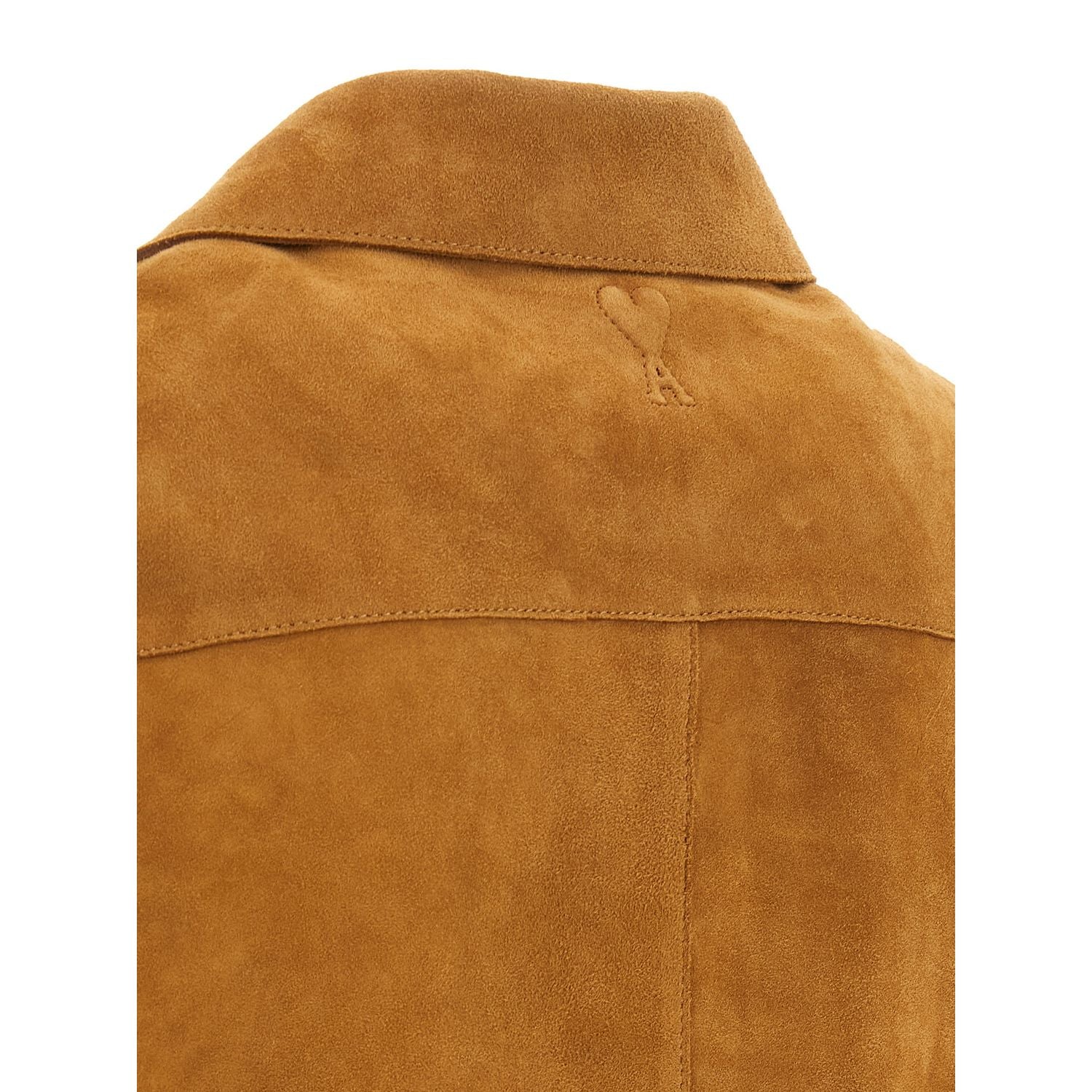 Ami Paris Brown Lamb Leather Leather Jacket