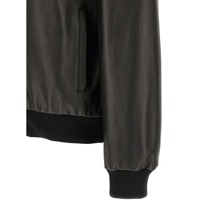 Fendi Black Lamb Leather Leather Jacket