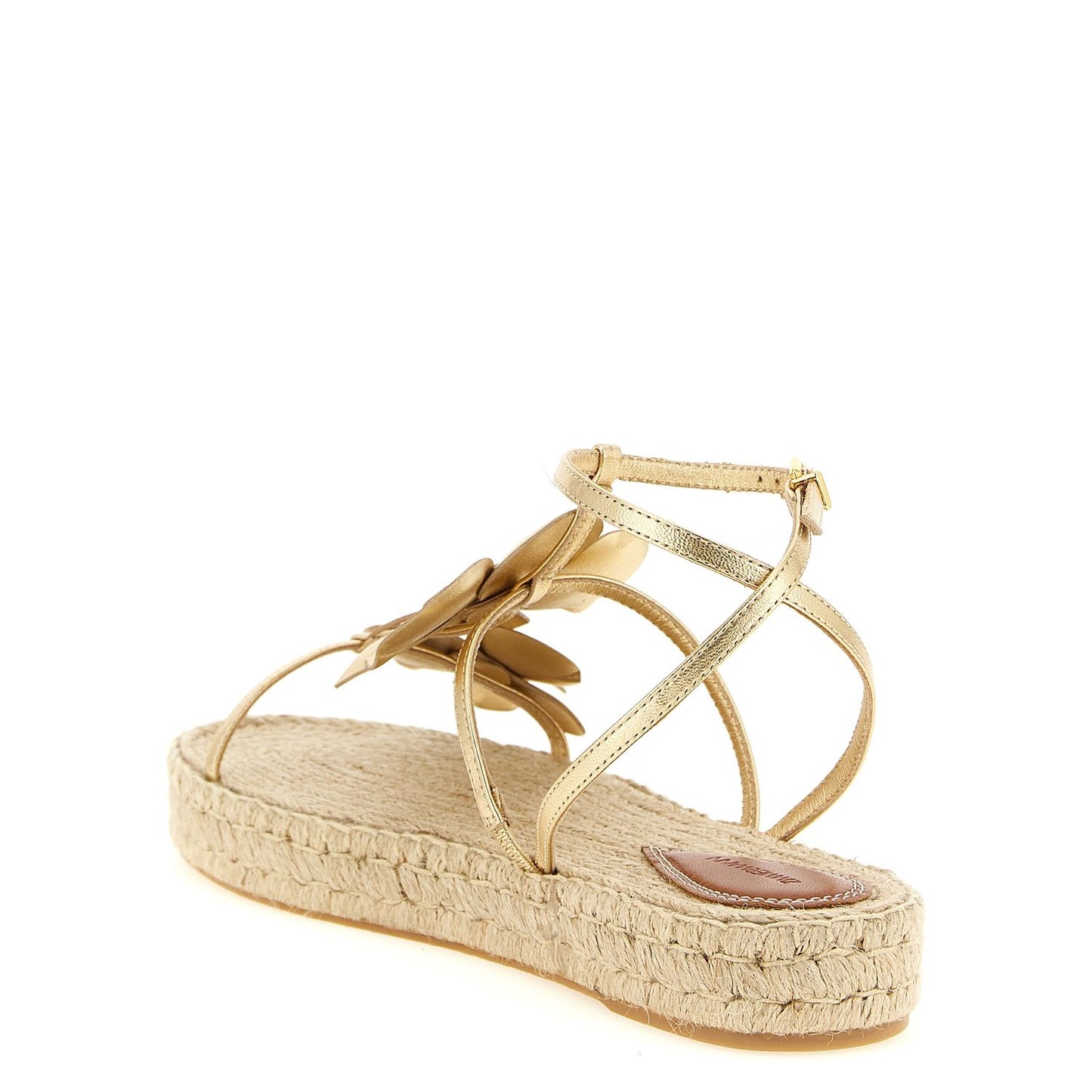 Zimmermann Gold Leather Flat Sandals