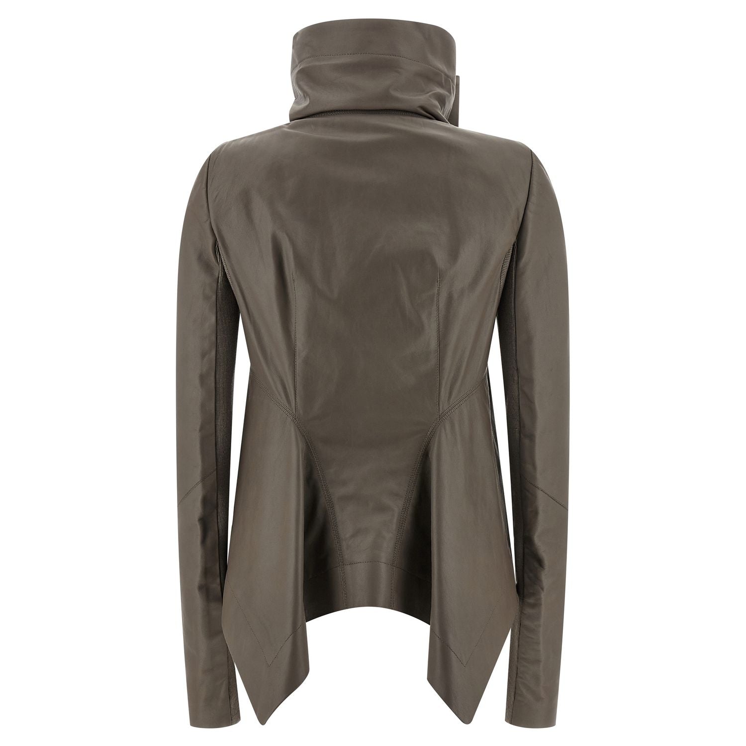 Rick Owens Gray Lamb Leather Leather Jacket