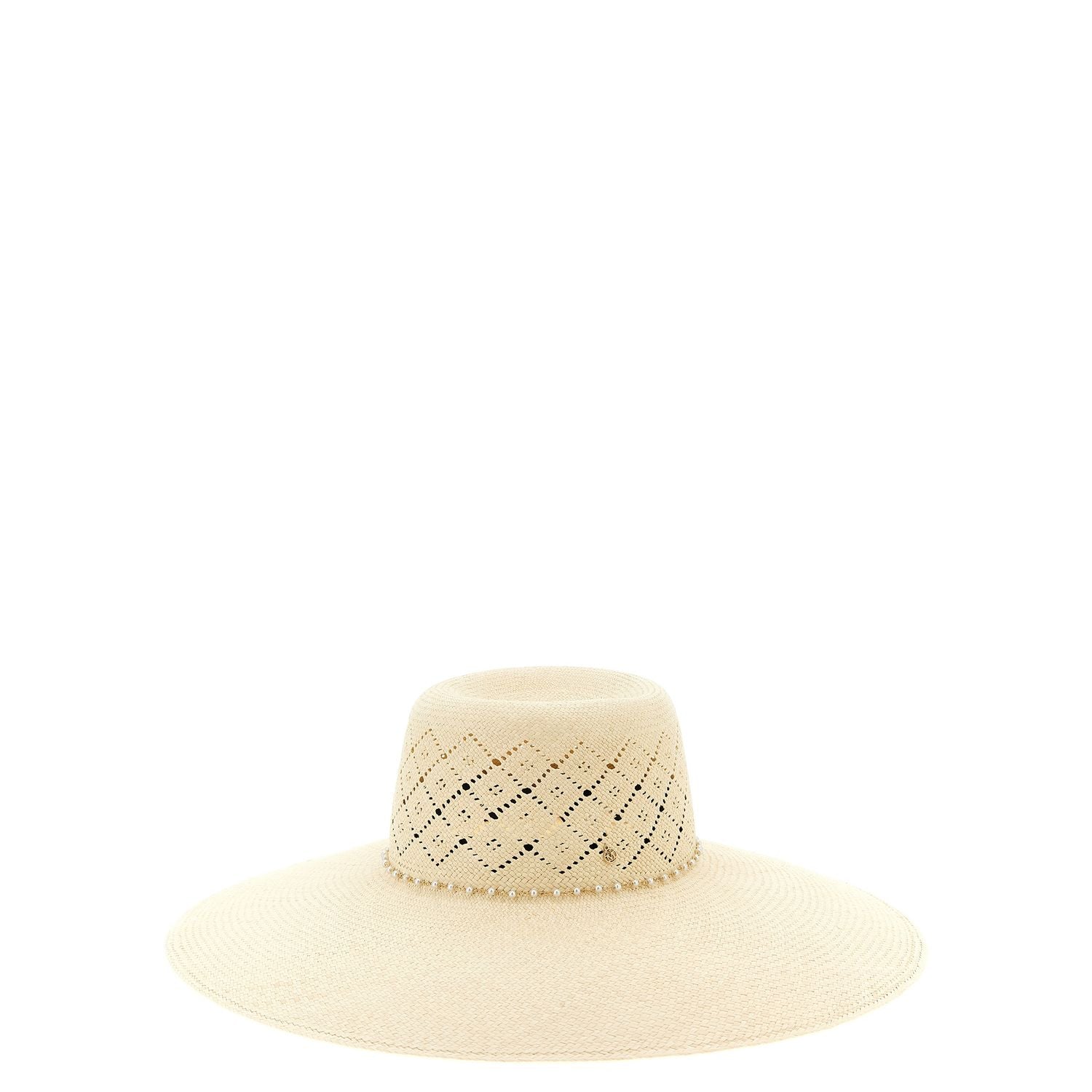 Maison Michel Beige Fabric Sunhat