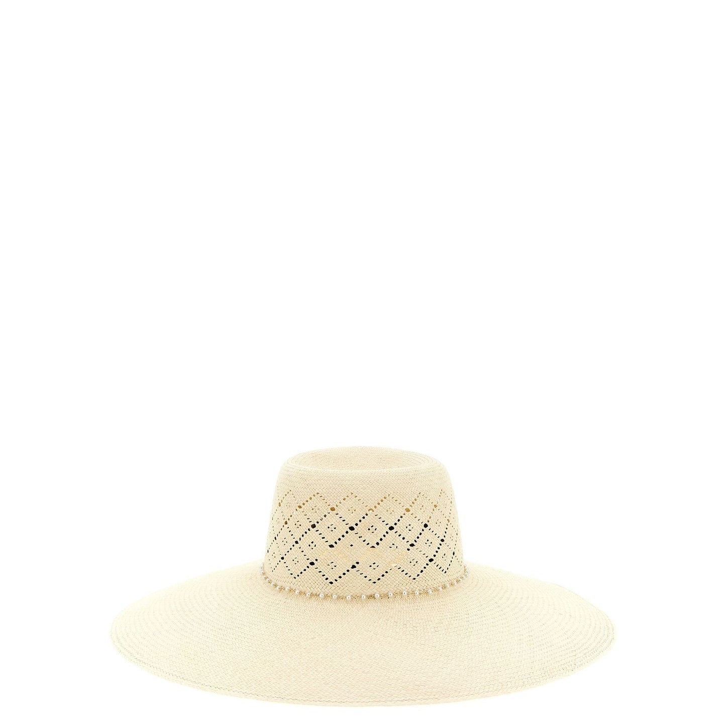 Maison Michel Beige Fabric Sunhat