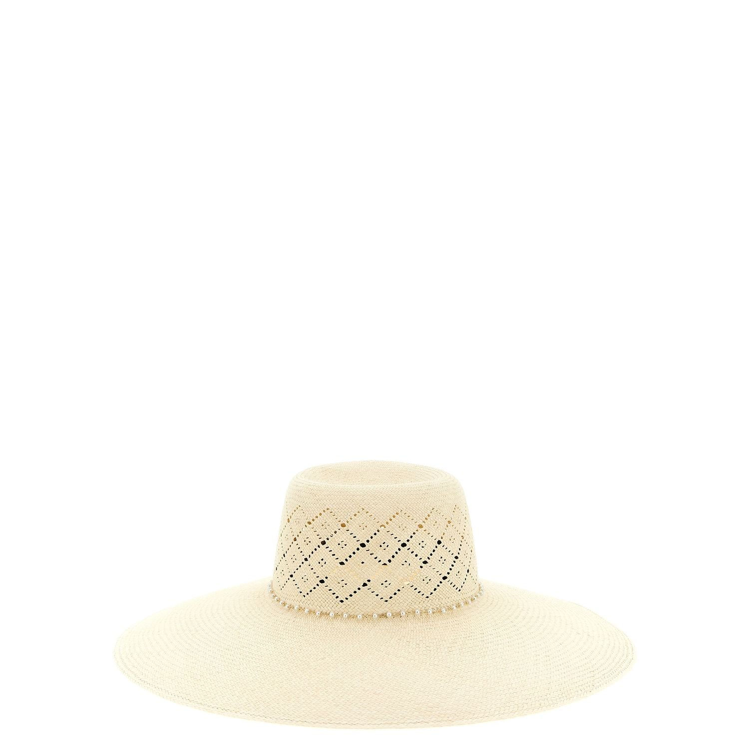 Maison Michel Beige Fabric Sunhat