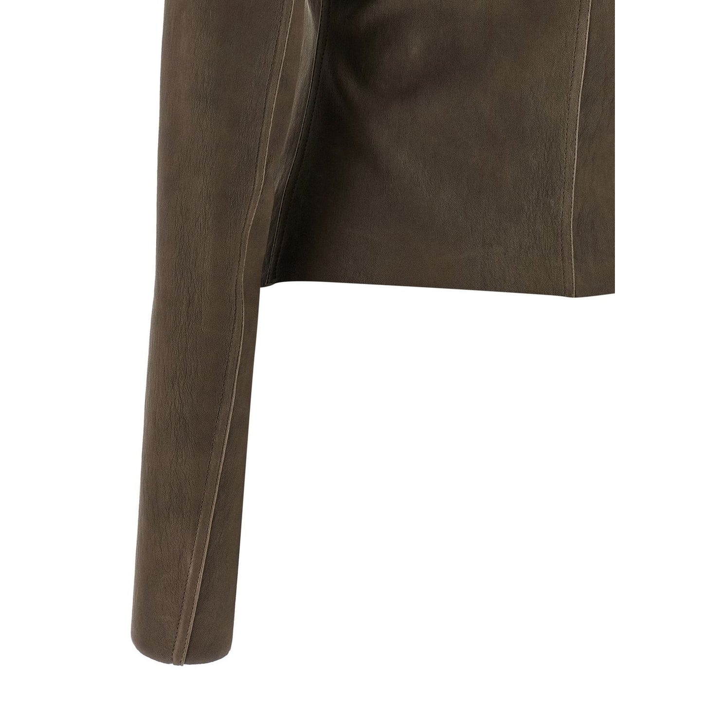 Rick Owens Brown Leather Leather Jacket