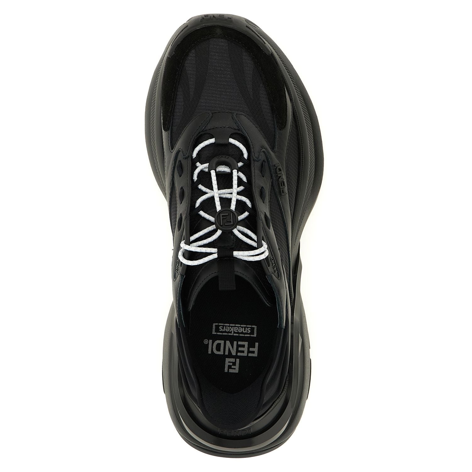Fendi Black Calfskin Athletic Sneakers