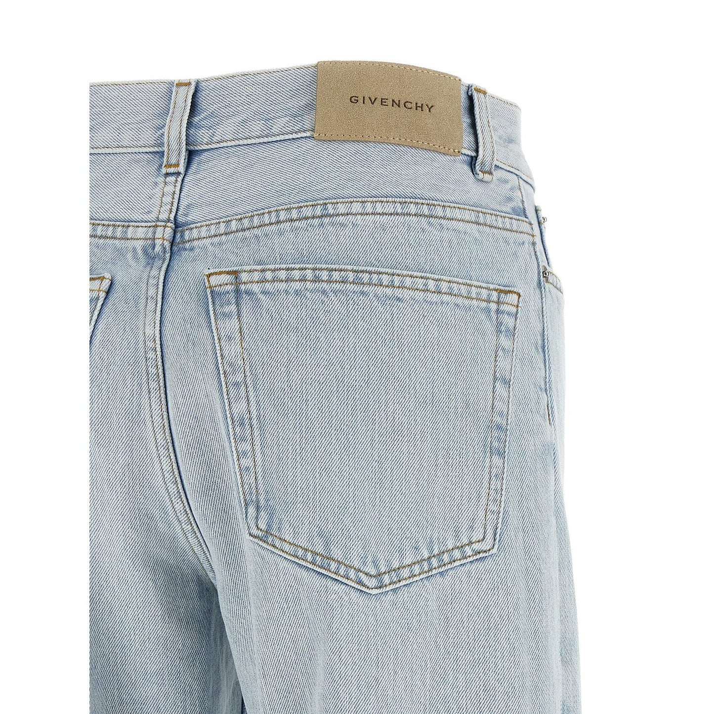 Givenchy Blue Cotton Straight-Leg Jeans
