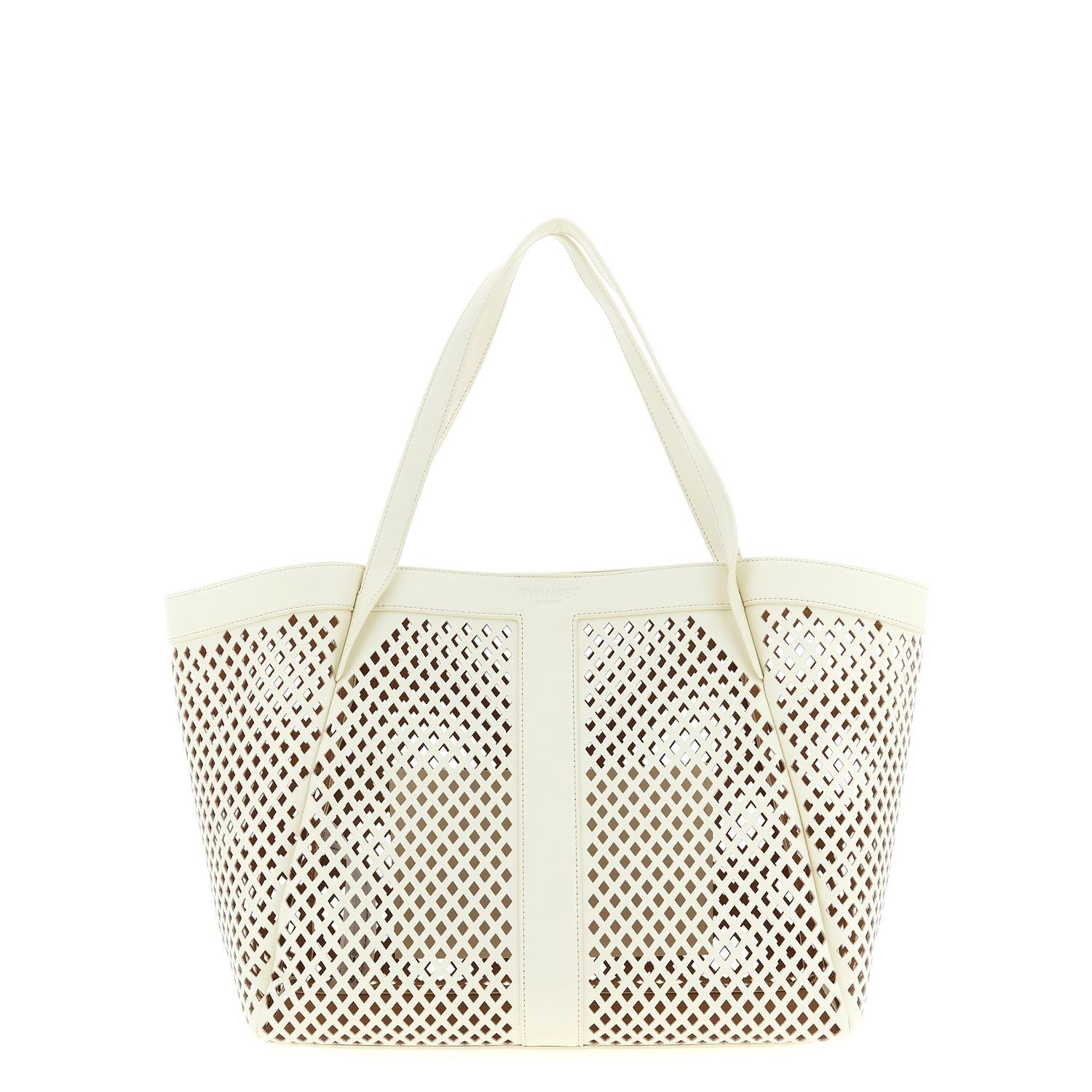 Twinset White Leather Tote Bag