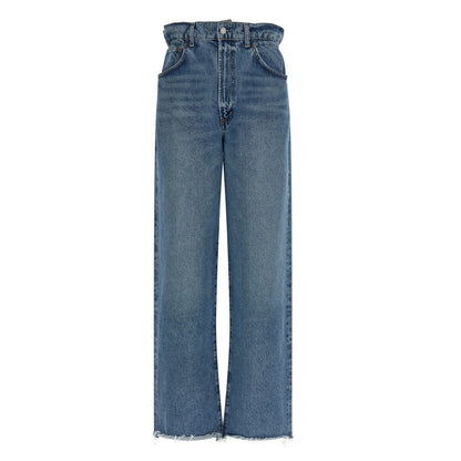 Agolde Blue Cotton Straight-Leg Jeans
