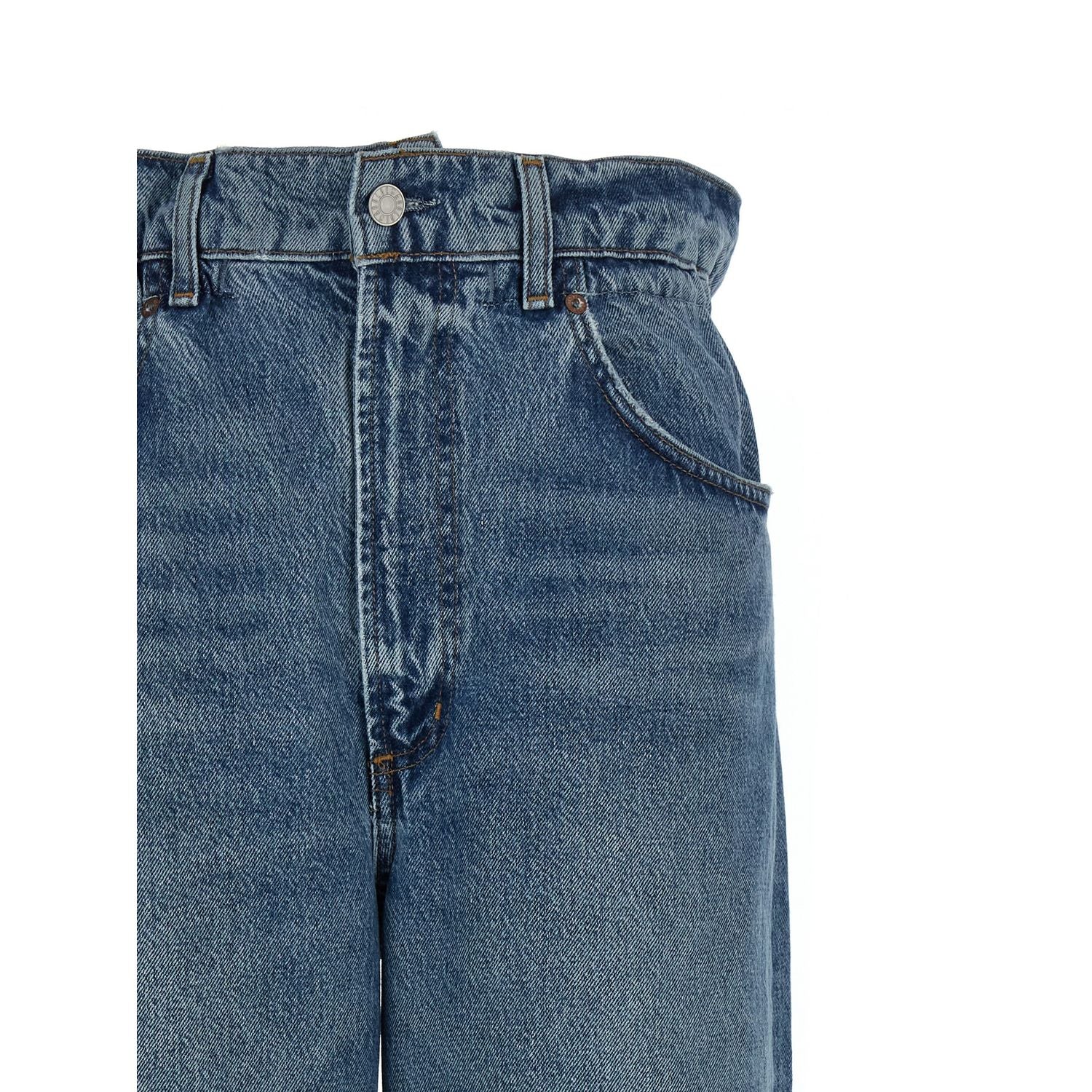 Agolde Blue Cotton Straight-Leg Jeans