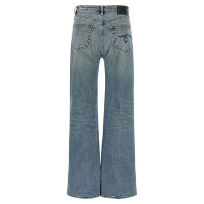 R13 Blue Cotton Flared Jeans