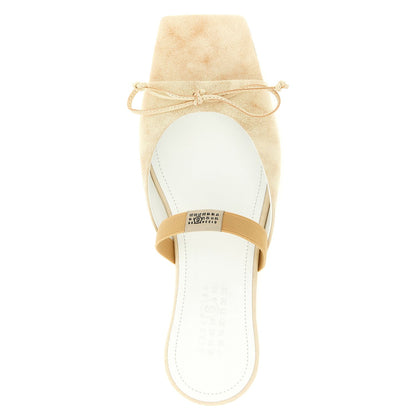 MM6 Maison Margiela Beige Cowhide Slides